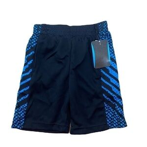 Crunch Time Boys Athletic Shorts NEW 4/5 XS Black Blue Striped